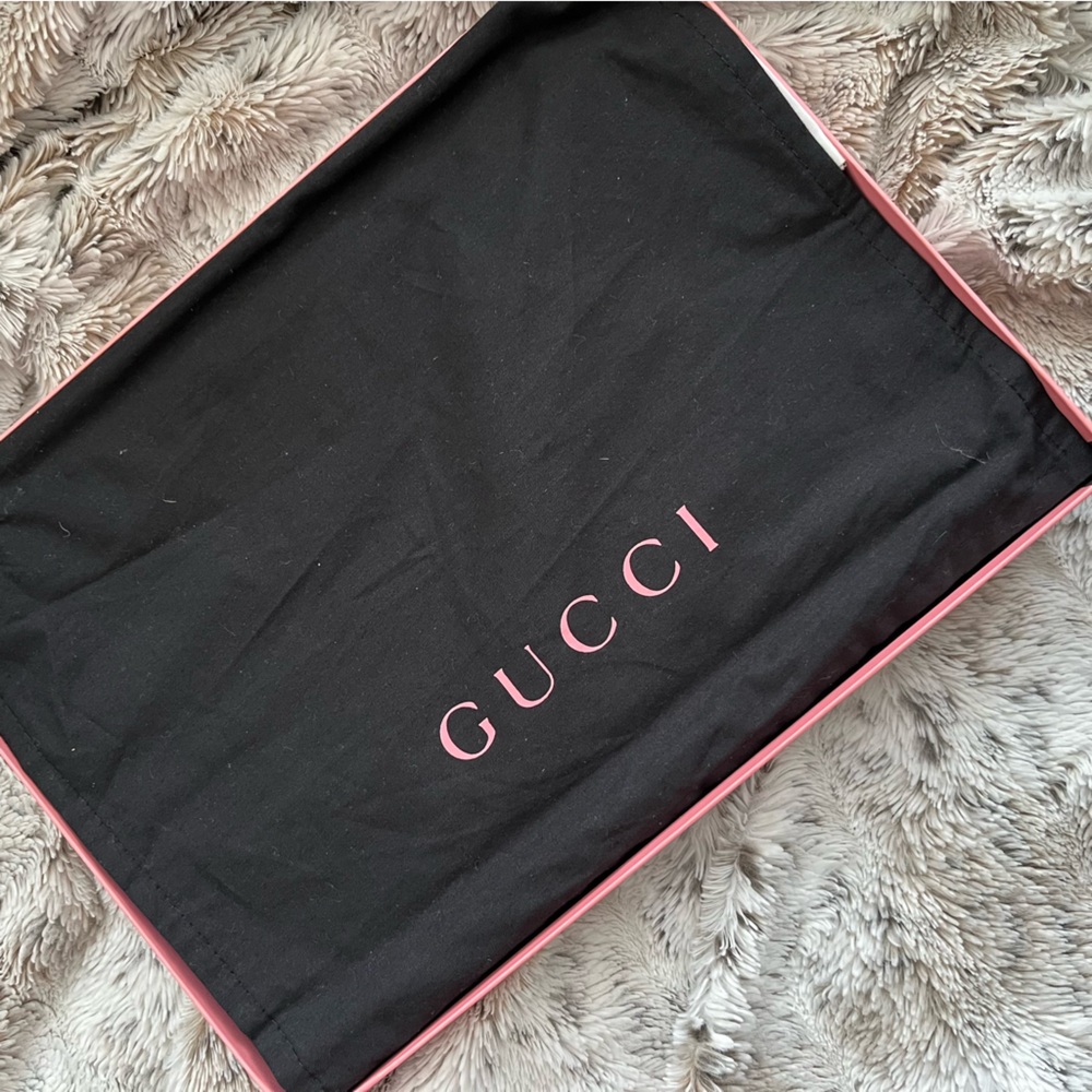 Gucci Life is Gucci Black Clutch with White/Red Graphic Text - Picture 5 of 12